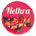 Happy Birthday Cake with Name Nethra - Free Download