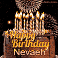 Chocolate Happy Birthday Cake for Nevaeh (GIF)