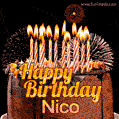 Chocolate Happy Birthday Cake for Nico (GIF)