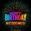 New Bursting with Colors Happy Birthday Nicodemus GIF and Video with Music