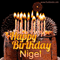 Chocolate Happy Birthday Cake for Nigel (GIF)