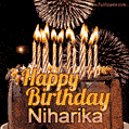 Chocolate Happy Birthday Cake for Niharika (GIF)