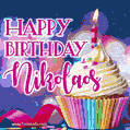 Happy Birthday Nikolaos - Lovely Animated GIF