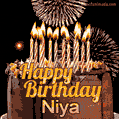 Chocolate Happy Birthday Cake for Niya (GIF)