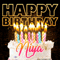 Niya - Animated Happy Birthday Cake GIF Image for WhatsApp