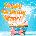 Happy Birthday, Nizar! Elegant cupcake with a sparkler.