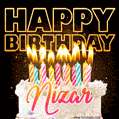 Nizar - Animated Happy Birthday Cake GIF for WhatsApp