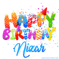 Happy Birthday Nizar - Creative Personalized GIF With Name