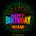 New Bursting with Colors Happy Birthday Noam GIF and Video with Music