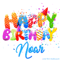 Happy Birthday Noar - Creative Personalized GIF With Name