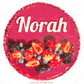 Happy Birthday Cake with Name Norah - Free Download