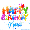 Happy Birthday Nour - Creative Personalized GIF With Name