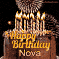 Chocolate Happy Birthday Cake for Nova (GIF)