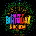 New Bursting with Colors Happy Birthday Nuchem GIF and Video with Music
