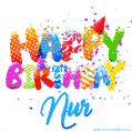Happy Birthday Nur - Creative Personalized GIF With Name