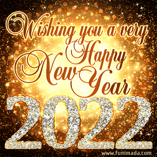 New sparkly gold glitter GIF - Wishing you a very happy new year 2022!