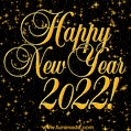 Golden Glitter Happy New Year Animated Card 2022