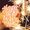 Champagne and Sparklers Happy New Year 2022 Animated Image (GIF)