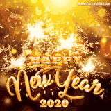 Celebrate 2019 in an elegant way with this golden fireworks animation featuring stylish text.