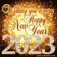 New sparkly gold glitter GIF - Wishing you a very happy new year 2023!