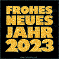 Frohes neues Jahr 2023 Goldglitter GIF
