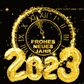 Neues Jahr 2023, Uhr GIF