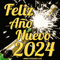 Feliz Año Nuevo. Wishing You a Happy New Year 2024 GIF in Spanish