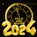 Feliz año nuevo 2024, gif de reloj
