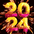 2024 fireworks GIF - 3D text reveal animation