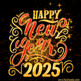 Celebrate 2025 with this animated DJ cat GIF, featuring a fun party atmosphere, neon colors, and a stylish feline DJ.