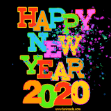 Spread excitement for 2020 with this vibrant and energetic animated GIF featuring neon colors and confetti.