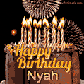 Chocolate Happy Birthday Cake for Nyah (GIF)
