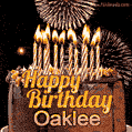 Chocolate Happy Birthday Cake for Oaklee (GIF)