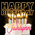 Oaklynn - Animated Happy Birthday Cake GIF Image for WhatsApp