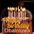 Chocolate Happy Birthday Cake for Obaloluwa (GIF)