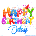 Happy Birthday Oday - Creative Personalized GIF With Name