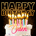Oden - Animated Happy Birthday Cake GIF for WhatsApp