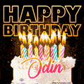 Odin - Animated Happy Birthday Cake GIF for WhatsApp