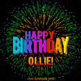 New Bursting with Colors Happy Birthday Ollie GIF and Video with Music