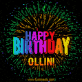 New Bursting with Colors Happy Birthday Ollin GIF and Video with Music
