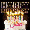 Ollin - Animated Happy Birthday Cake GIF for WhatsApp