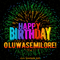 New Bursting with Colors Happy Birthday Oluwasemilore GIF and Video with Music
