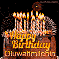 Chocolate Happy Birthday Cake for Oluwatimilehin (GIF)