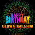 New Bursting with Colors Happy Birthday Oluwatimilehin GIF and Video with Music