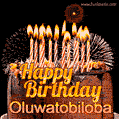 Chocolate Happy Birthday Cake for Oluwatobiloba (GIF)