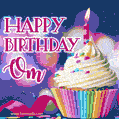 Happy Birthday Om - Lovely Animated GIF