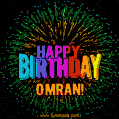 New Bursting with Colors Happy Birthday Omran GIF and Video with Music