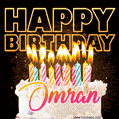 Omran - Animated Happy Birthday Cake GIF for WhatsApp