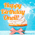 Happy Birthday, Oneil! Elegant cupcake with a sparkler.