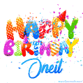 Happy Birthday Oneil - Creative Personalized GIF With Name